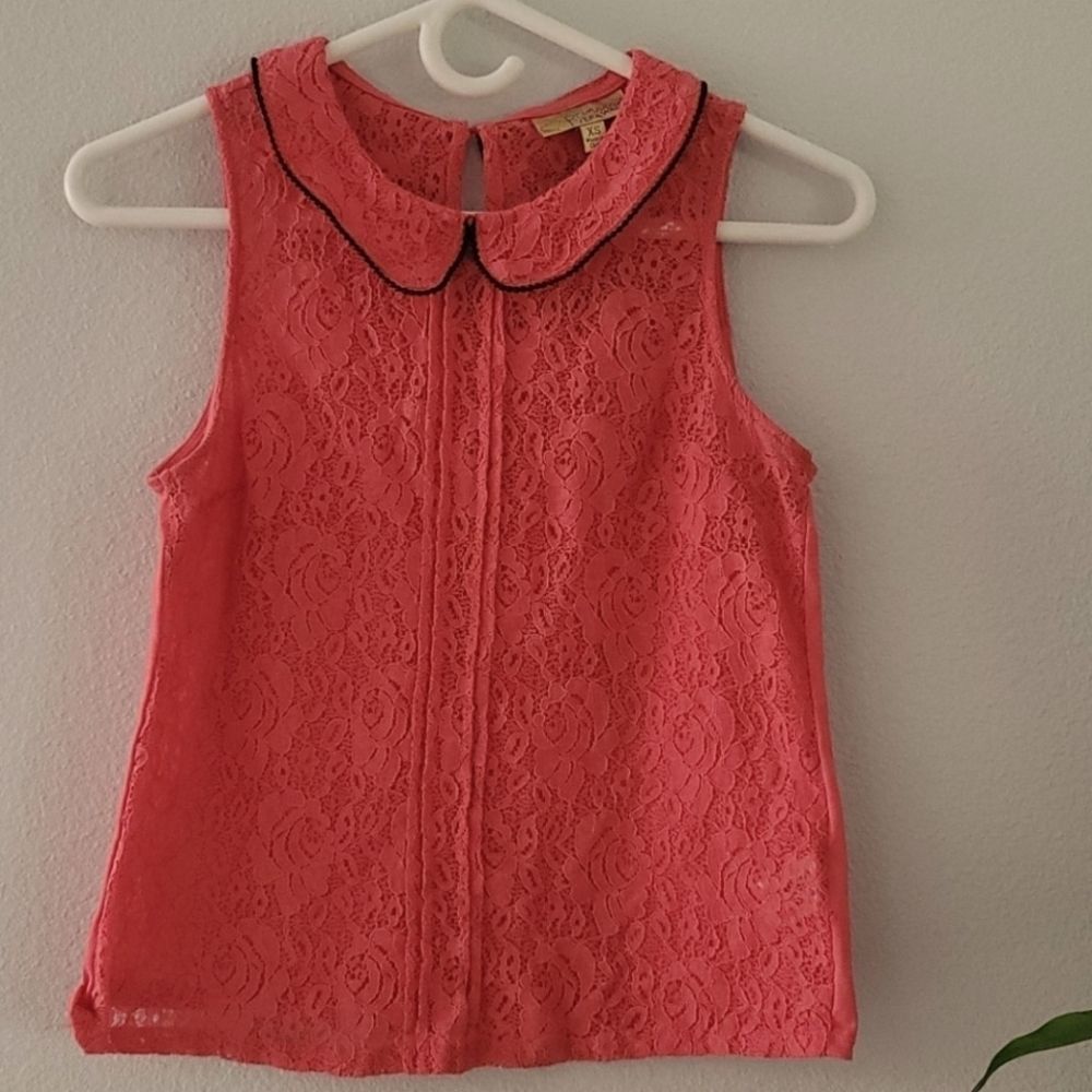 Pink Beaded Lace  Shirt